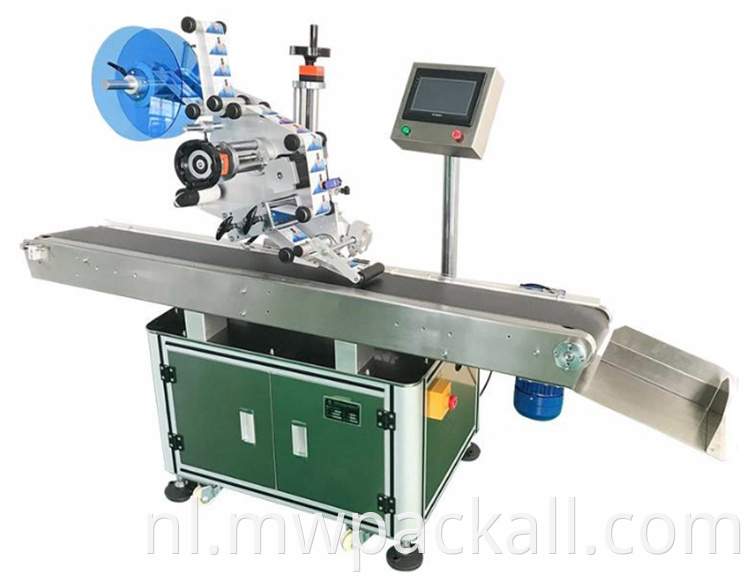 Automatische doos Carton zakzak Flat Labing Machine /Automatic Top Labeler geplaatste labels op de bovenkant van de containers